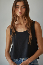 knit cotton scoop tank