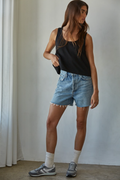 knit cotton scoop tank