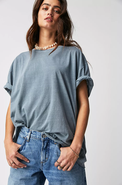 nina tee in blue mirage