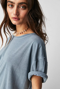 nina tee in blue mirage