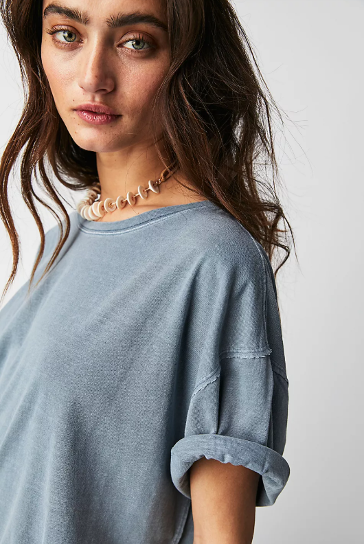 nina tee in blue mirage