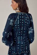kumo dress in shibori ink