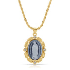 french blue cameo mary necklace