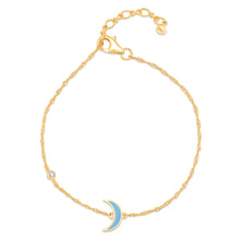  Moon Enamel Charm Chain Bracelet