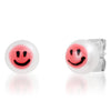 Smiley Face Painted Freshwater Pearl Studs