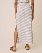 kennedy stripe skirt in oak + eucalyptus
