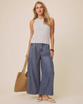 kennedy stripe tank in oak + eucalyptus