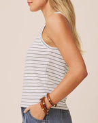 kennedy stripe tank in oak + eucalyptus