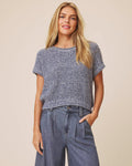 sola sweater in indigo