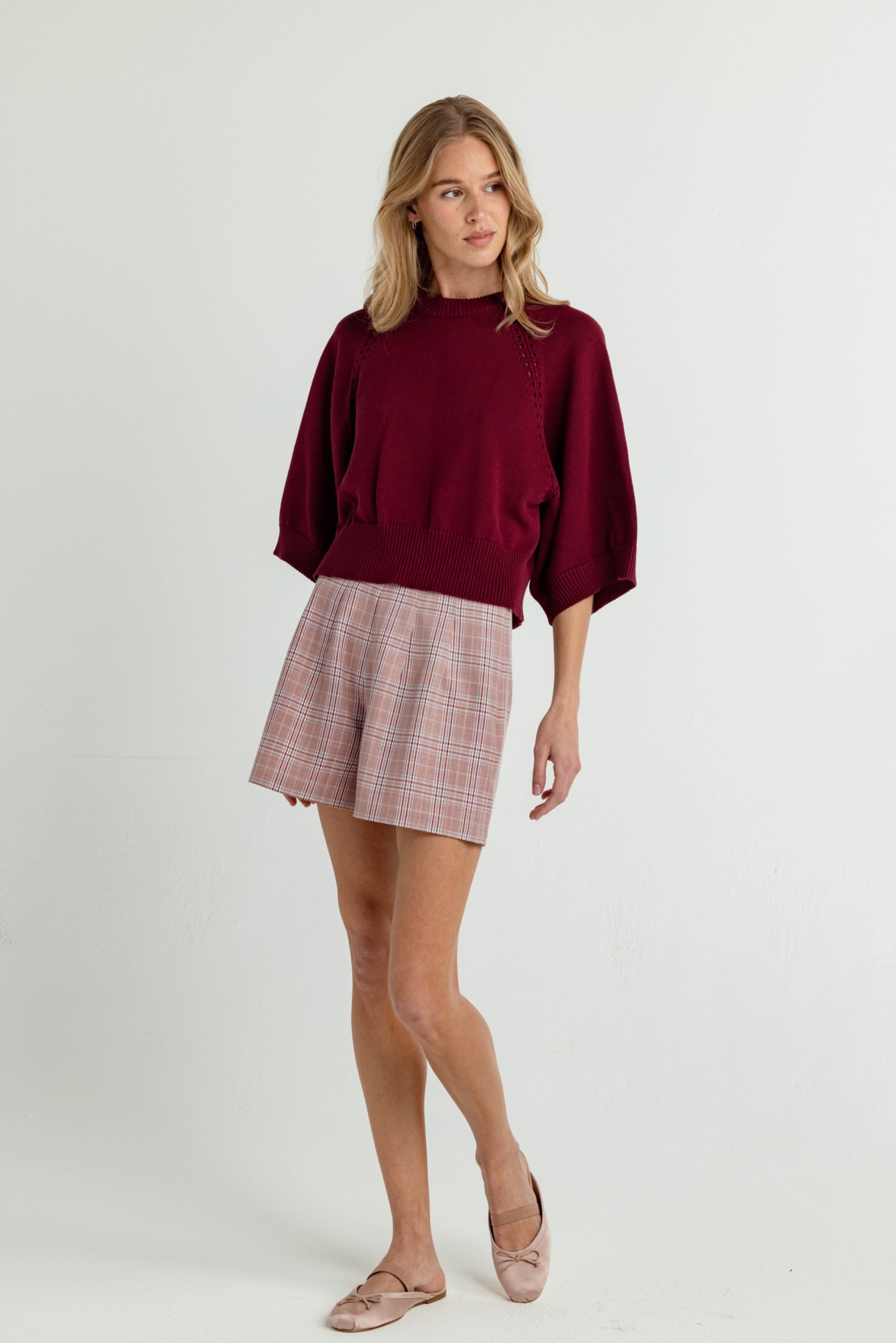 chester sweater in mulberry