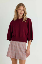 chester sweater in mulberry