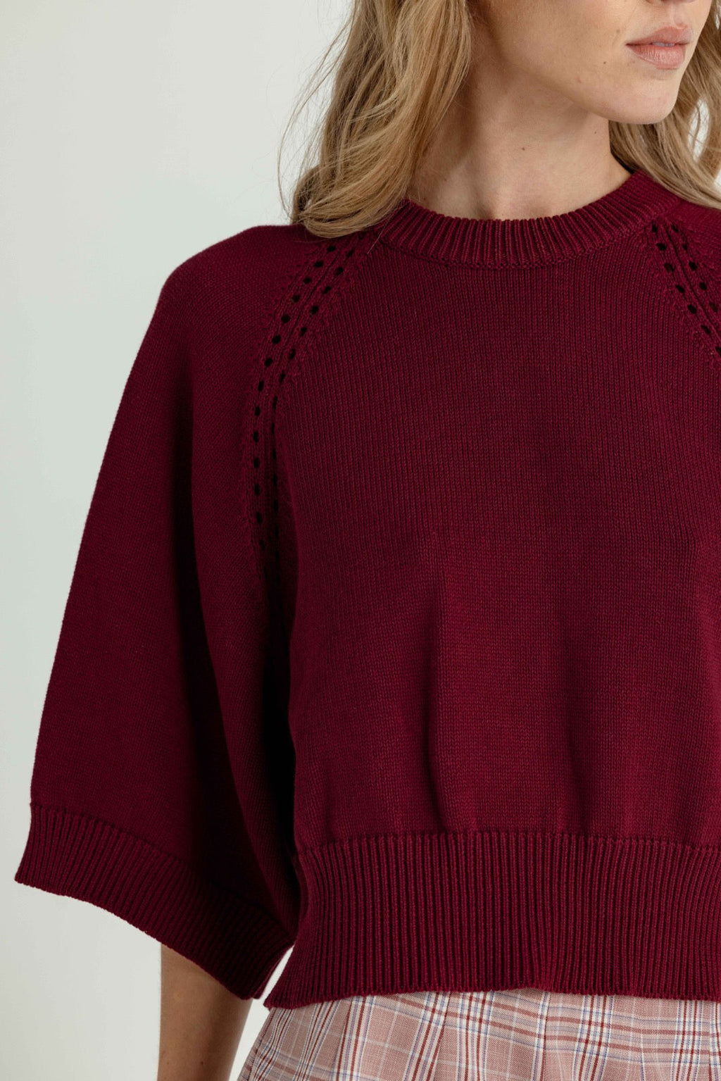 chester sweater in mulberry