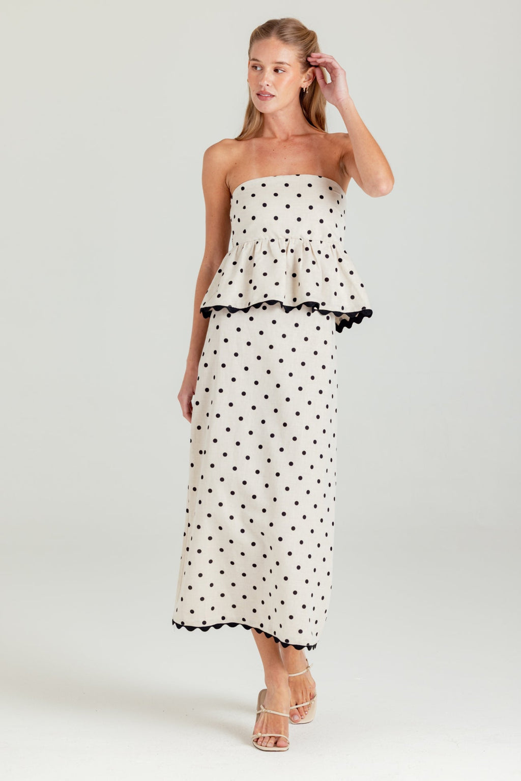 polka dot davis top