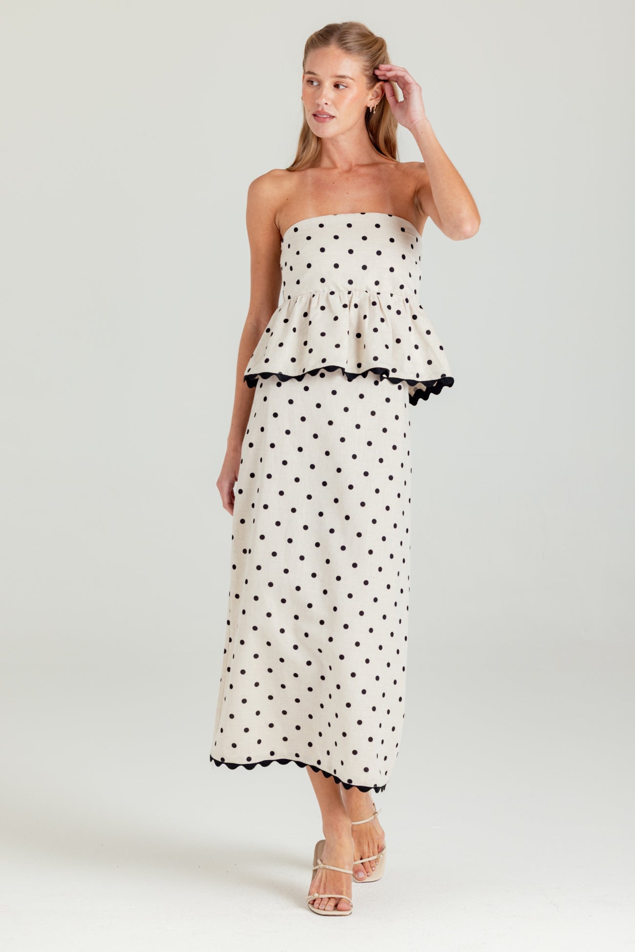 polka dot davis top