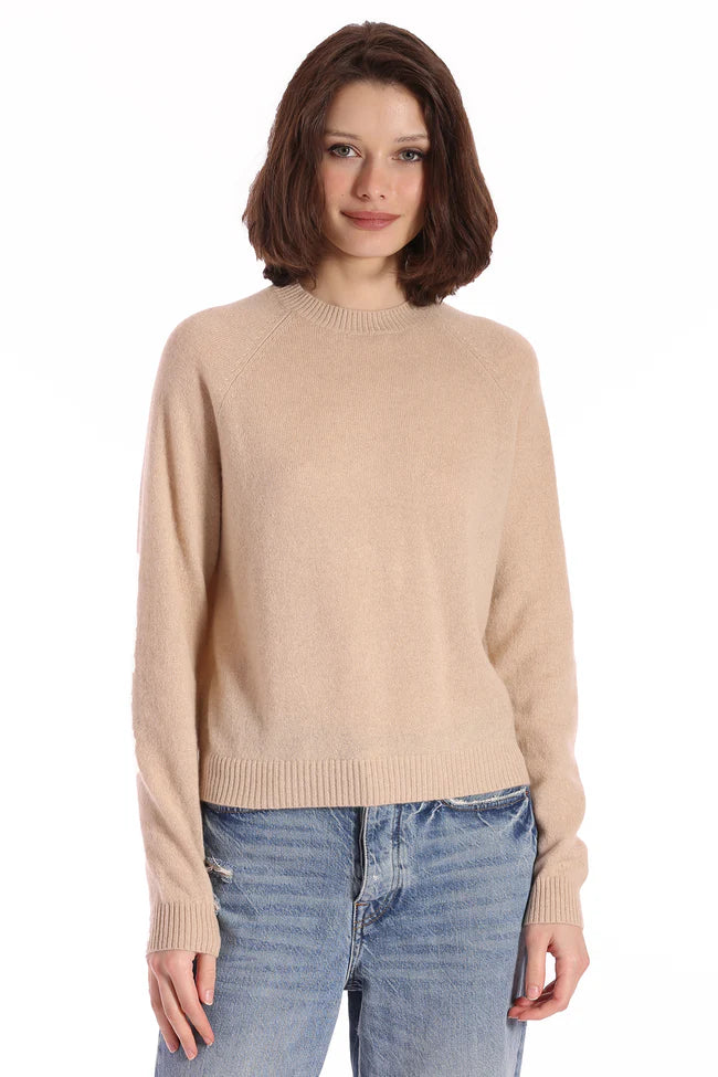 cashmere long sleeve shrunken crew