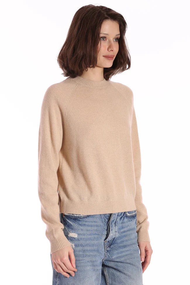 cashmere long sleeve shrunken crew