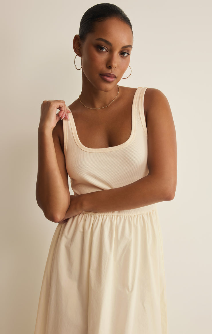 kensie midi dress in cloud