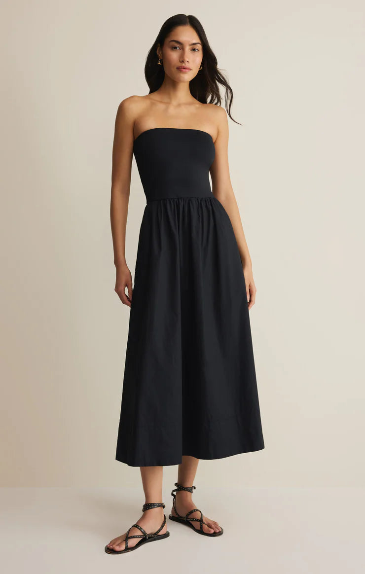 sunsought strapless midi dress