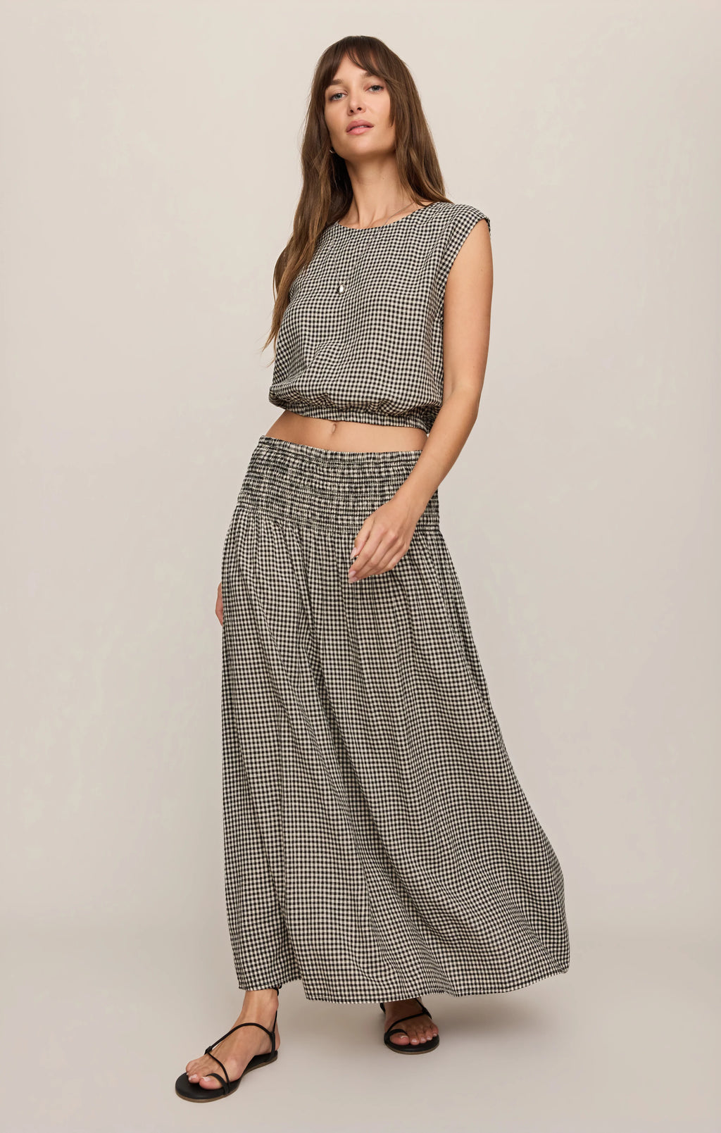 brooke gingham maxi skirt