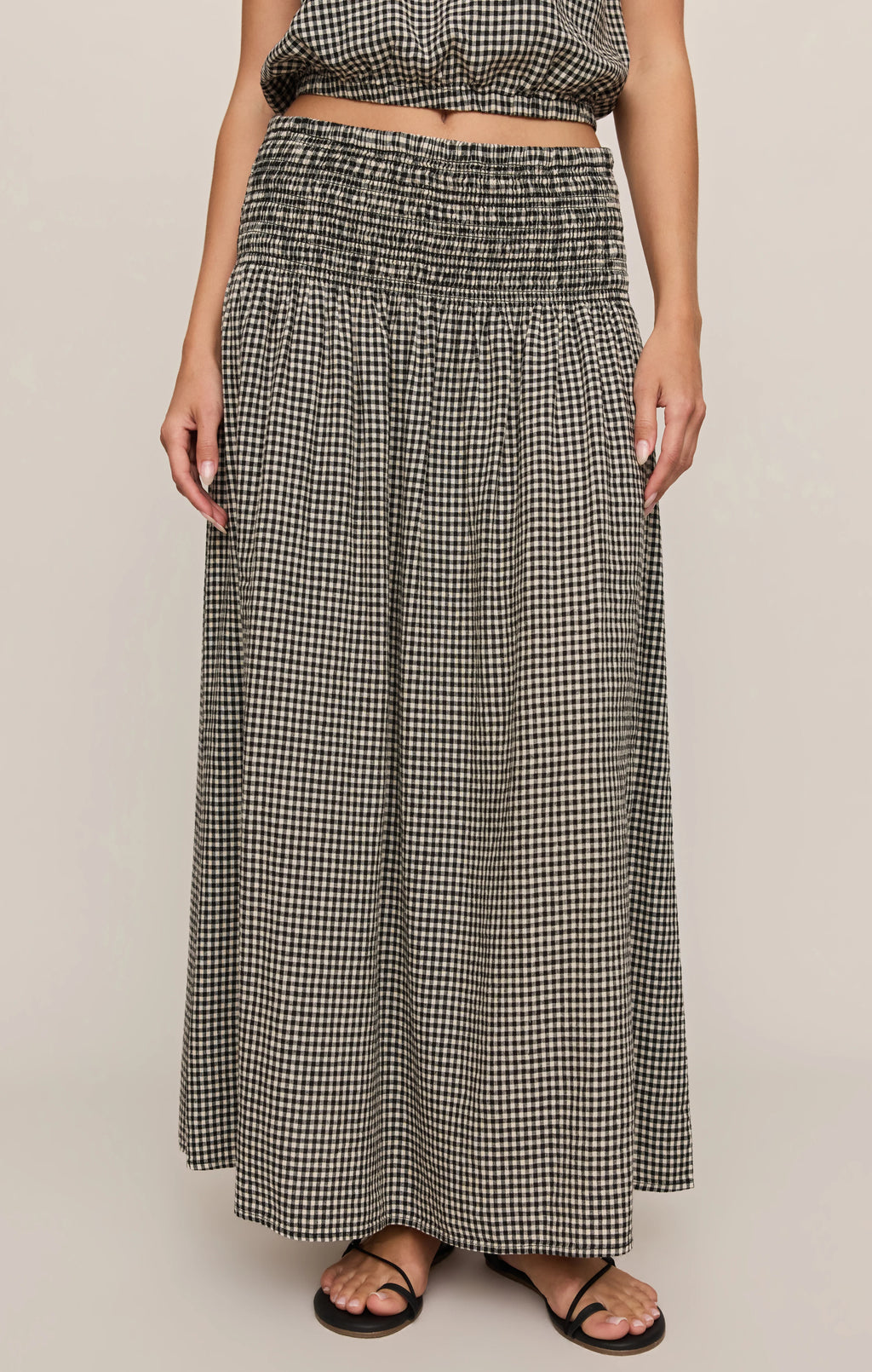brooke gingham maxi skirt