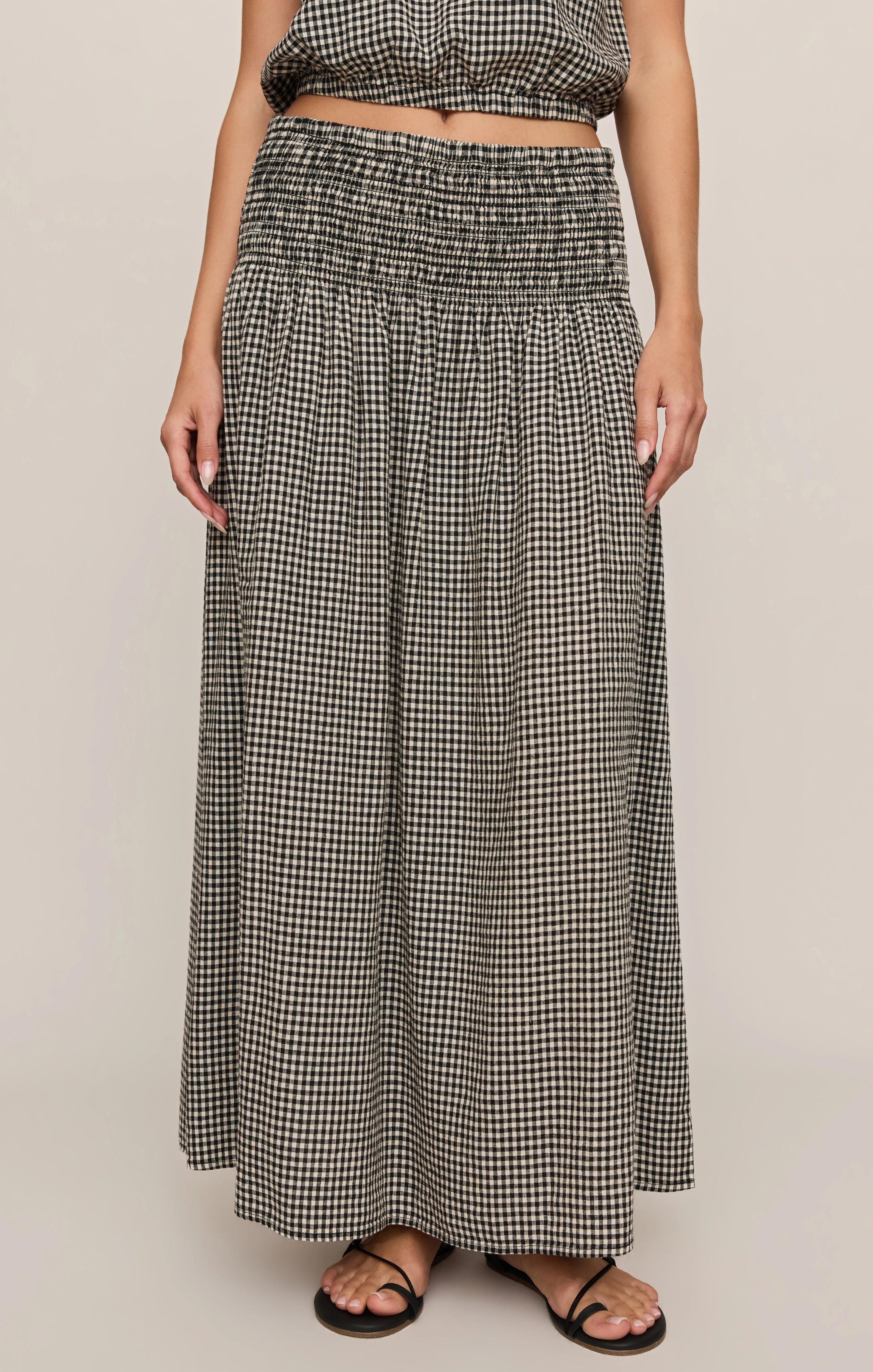 brooke gingham maxi skirt