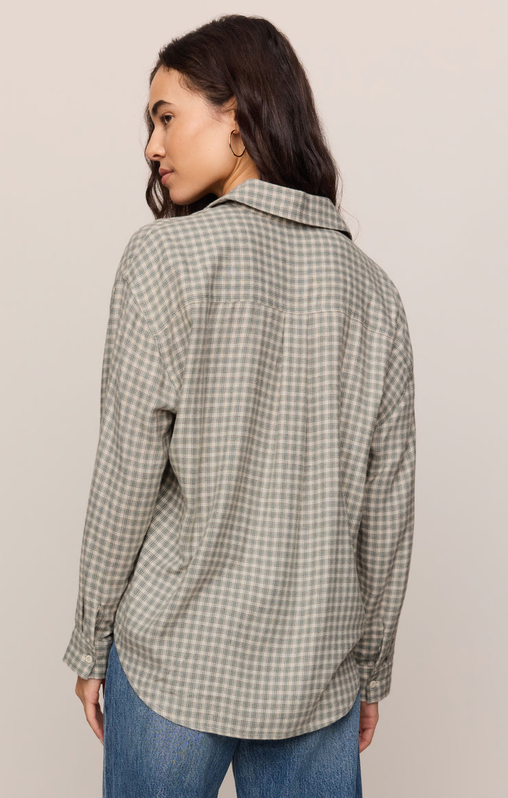 river plaid button up