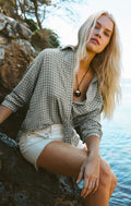 river plaid button up