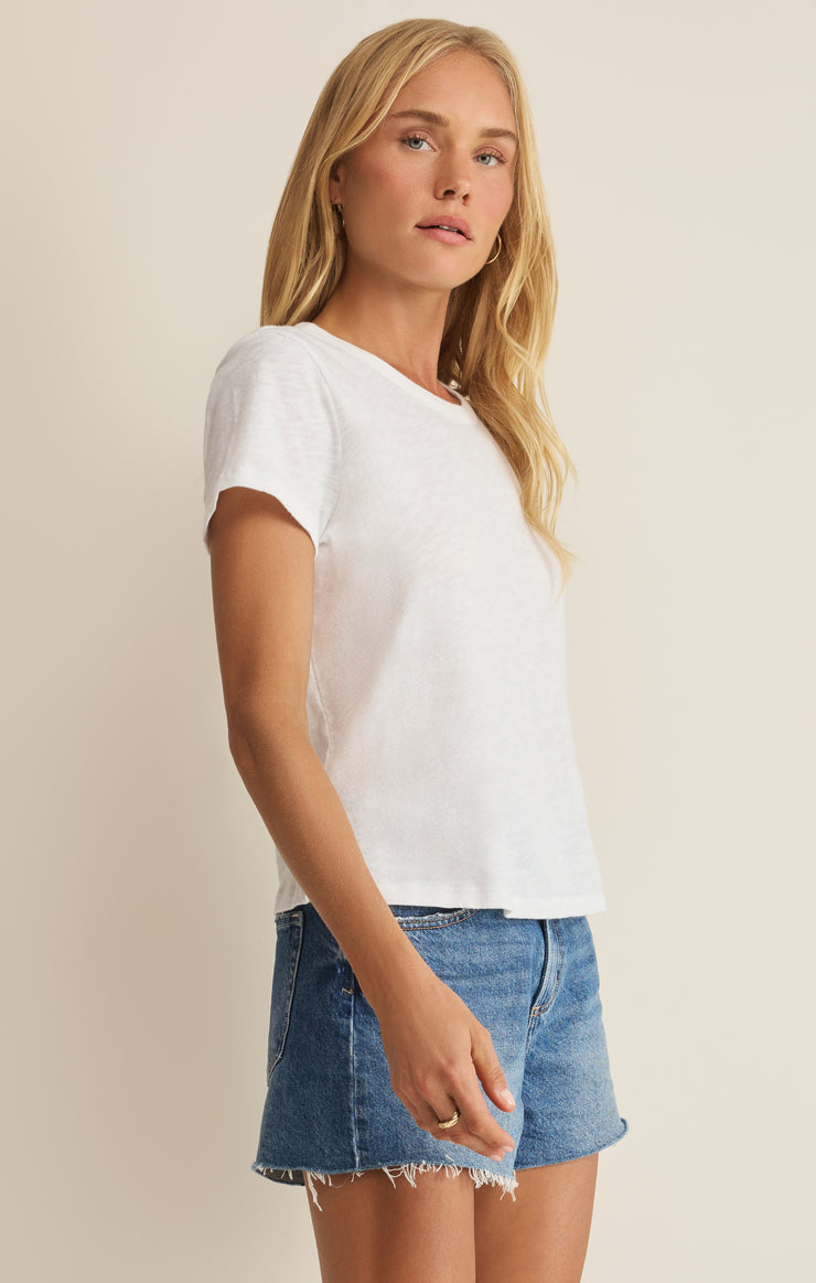 junie slub tee in white
