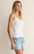 renae premium rib tank in white