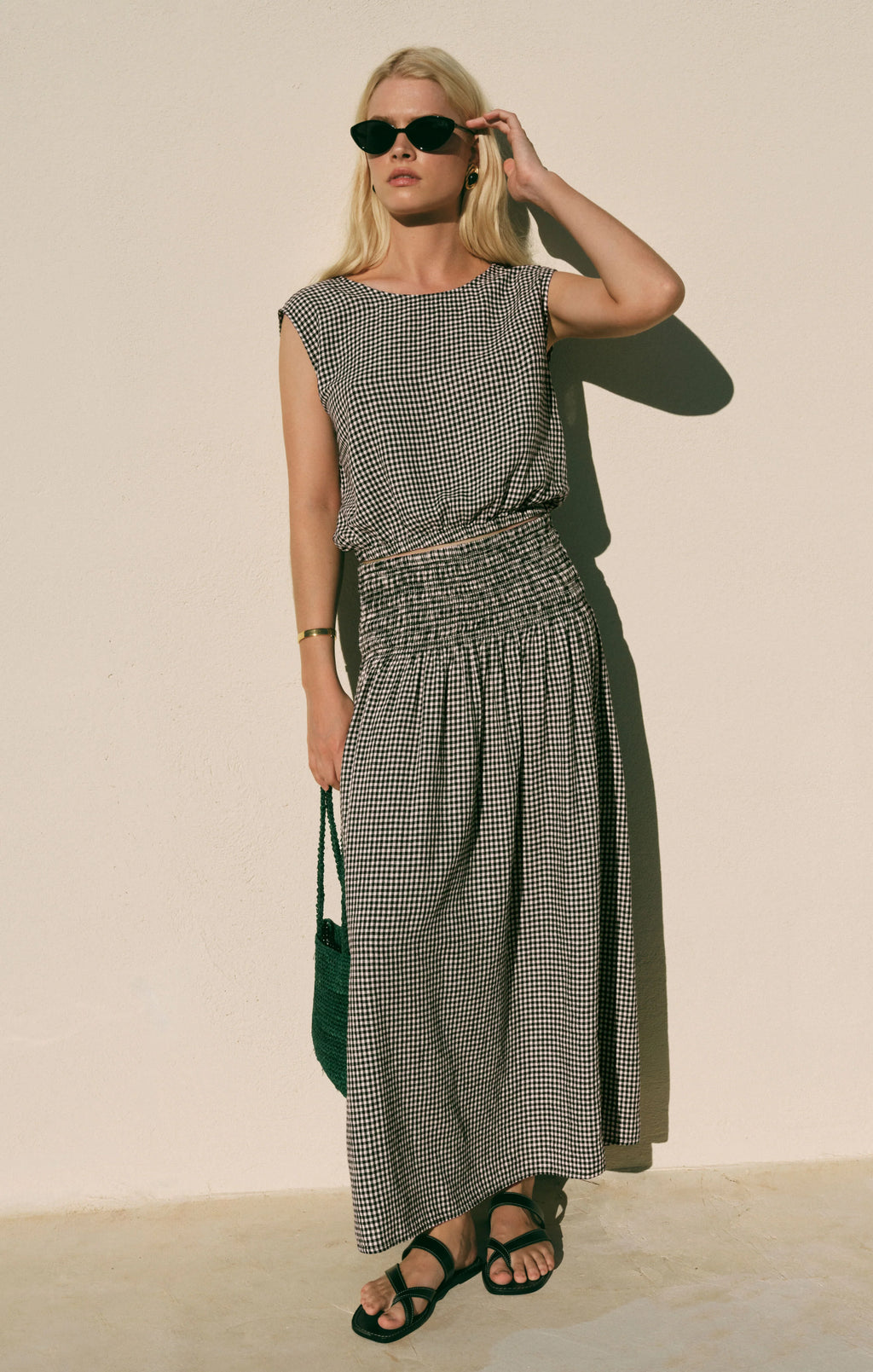 brooke gingham maxi skirt