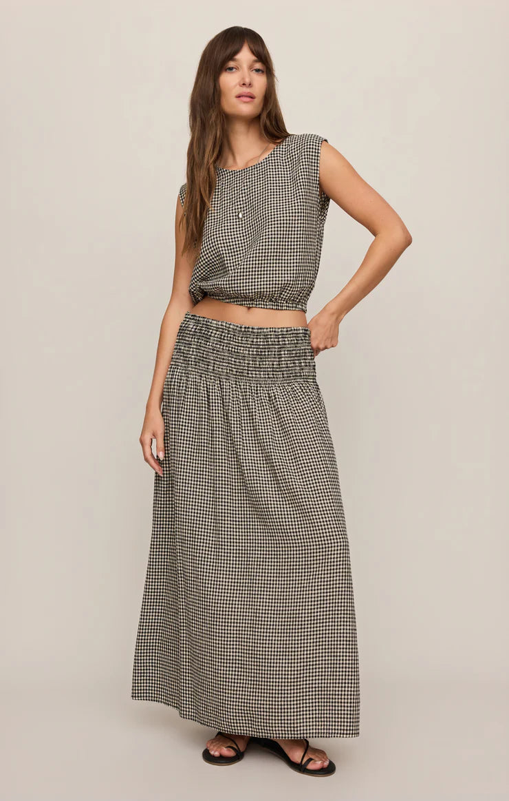 brooke gingham maxi skirt