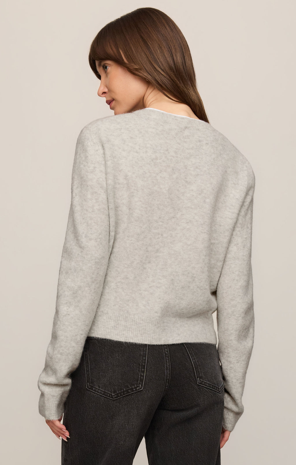 medina cardigan in feather grey