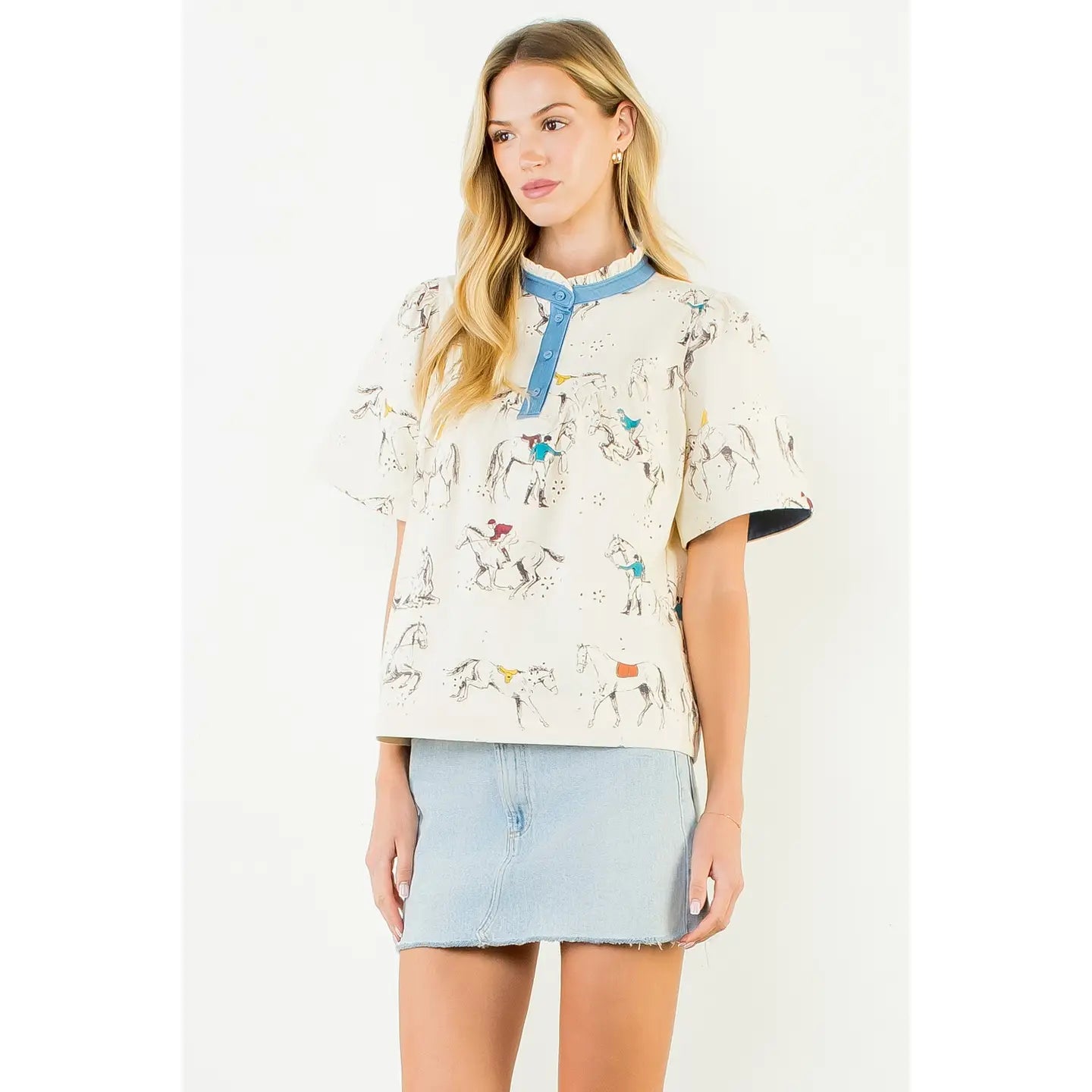 horse embroidered top