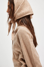 essential triangle scarf in taupe