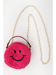  fuzzy smiley face purse