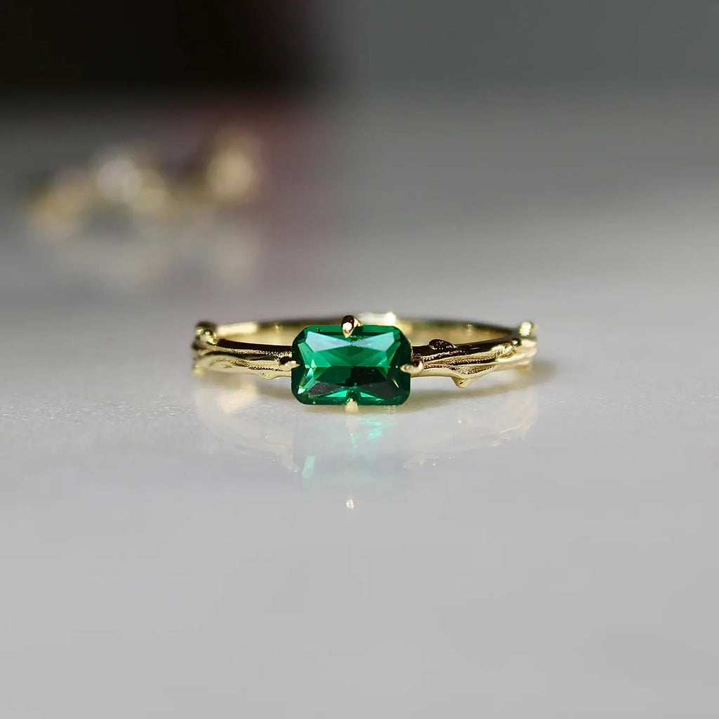 emerald bark ring