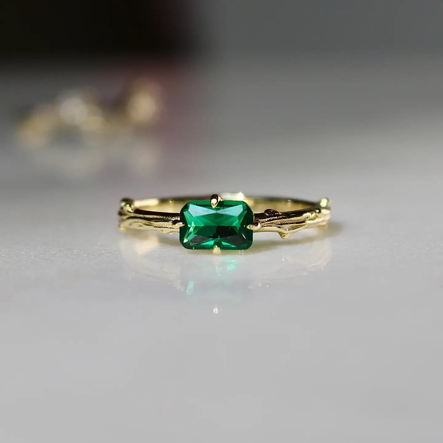 emerald bark ring