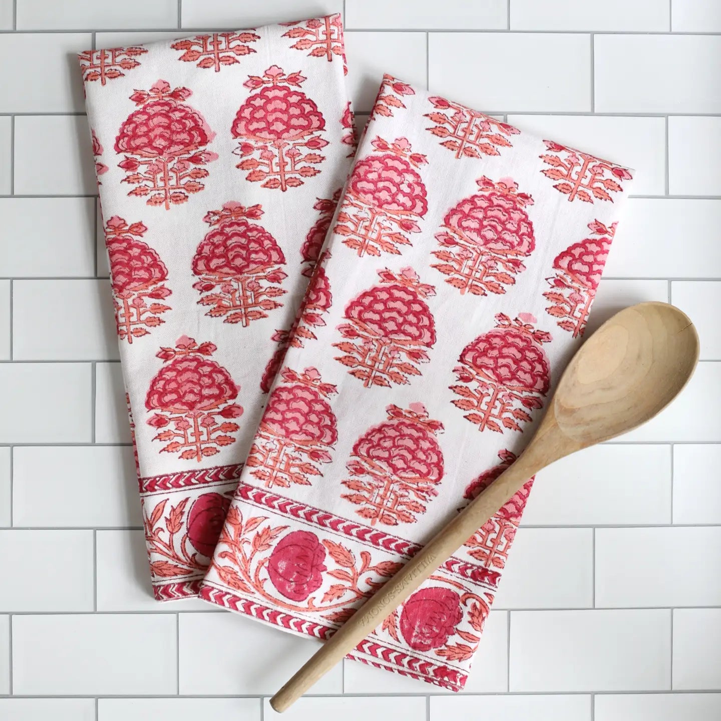 the pink city tea towel
