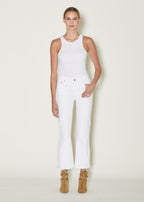 bella crop flare in white