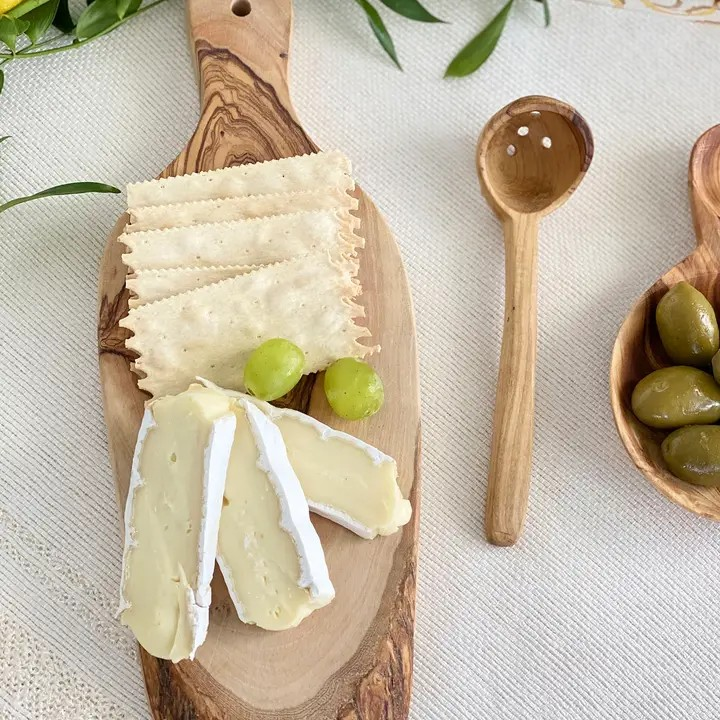 olive wood pickle + olive spoon