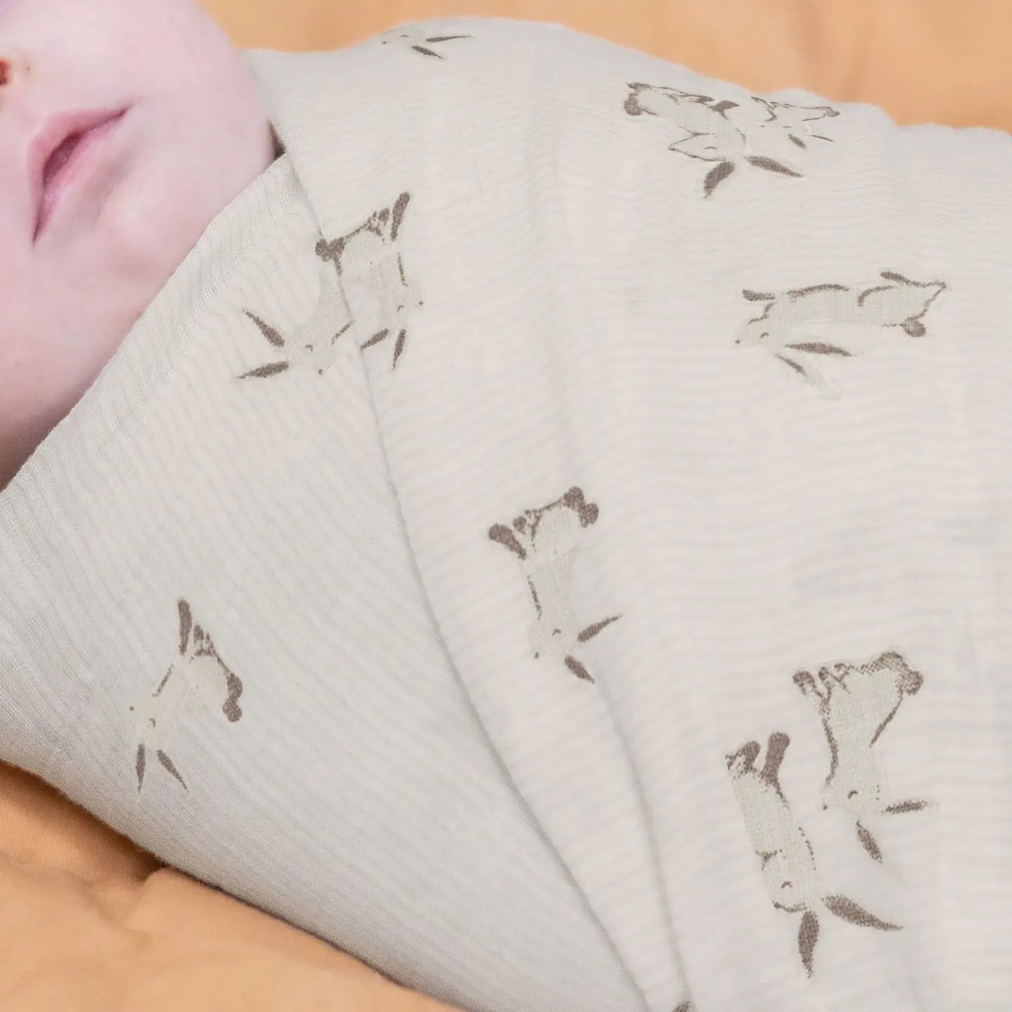 organic cotton bunny swaddle