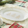 holiday gold pine 14" gold porcelain platter
