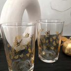 tea glasses - tiny butterflies
