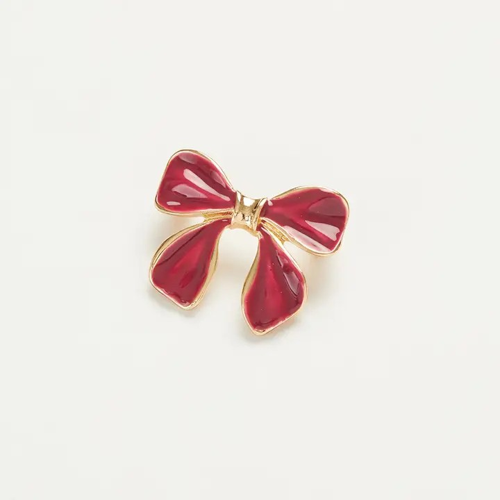 enamel bow brooch