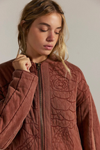 rose zip-up sweatshirt in cinnamon stick