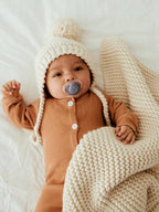 garter stitch knitted bonnets