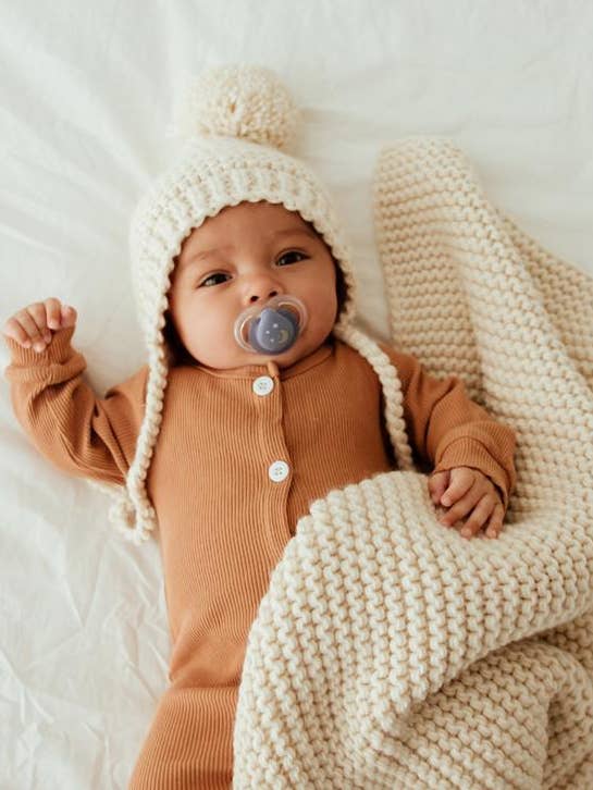 garter stitch knitted bonnets