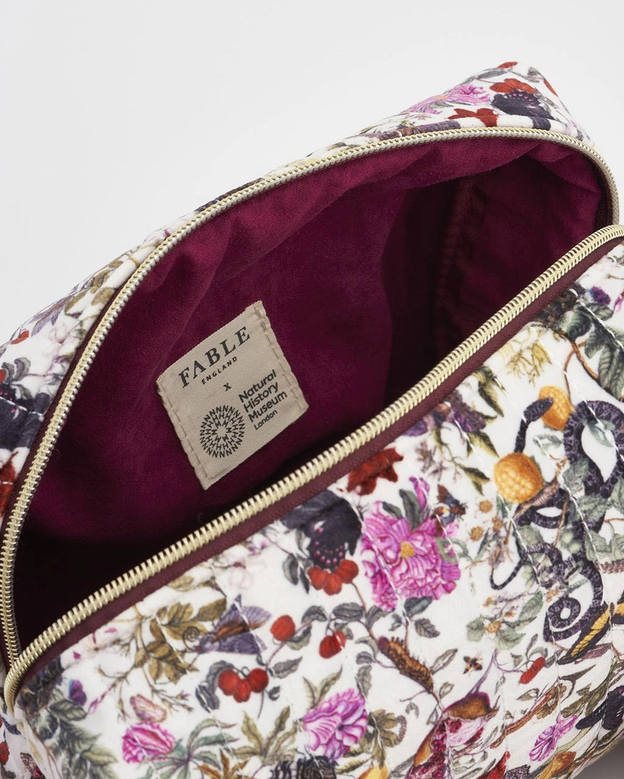 floral velvet pouch