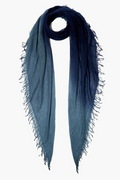 cashmere + silk scarf in pageant blue dip dye