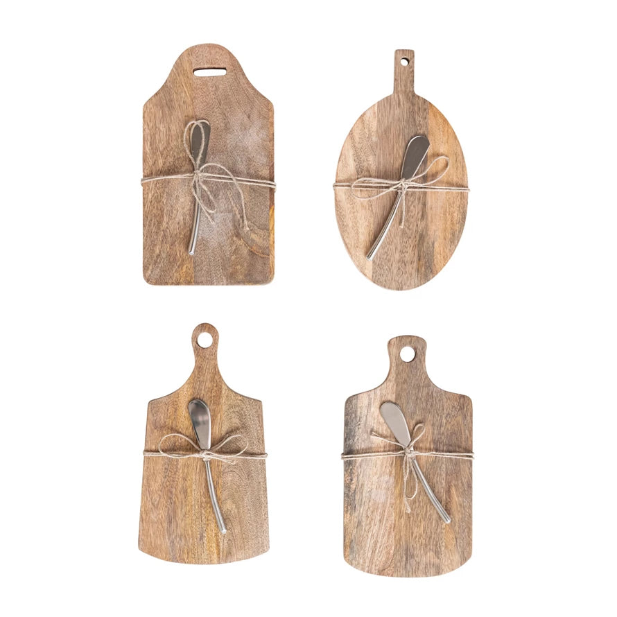 cheese board with knife